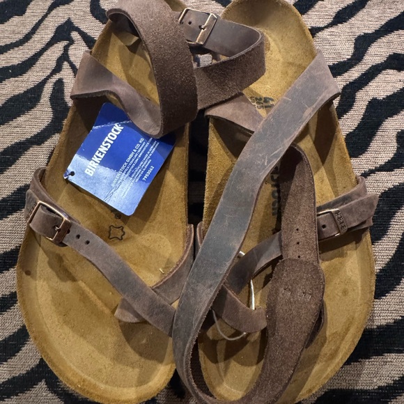 Birkenstock Yara Oiled Havana Suede Brown Sandals- NWT US 10/EU 41 - Picture 1 of 11